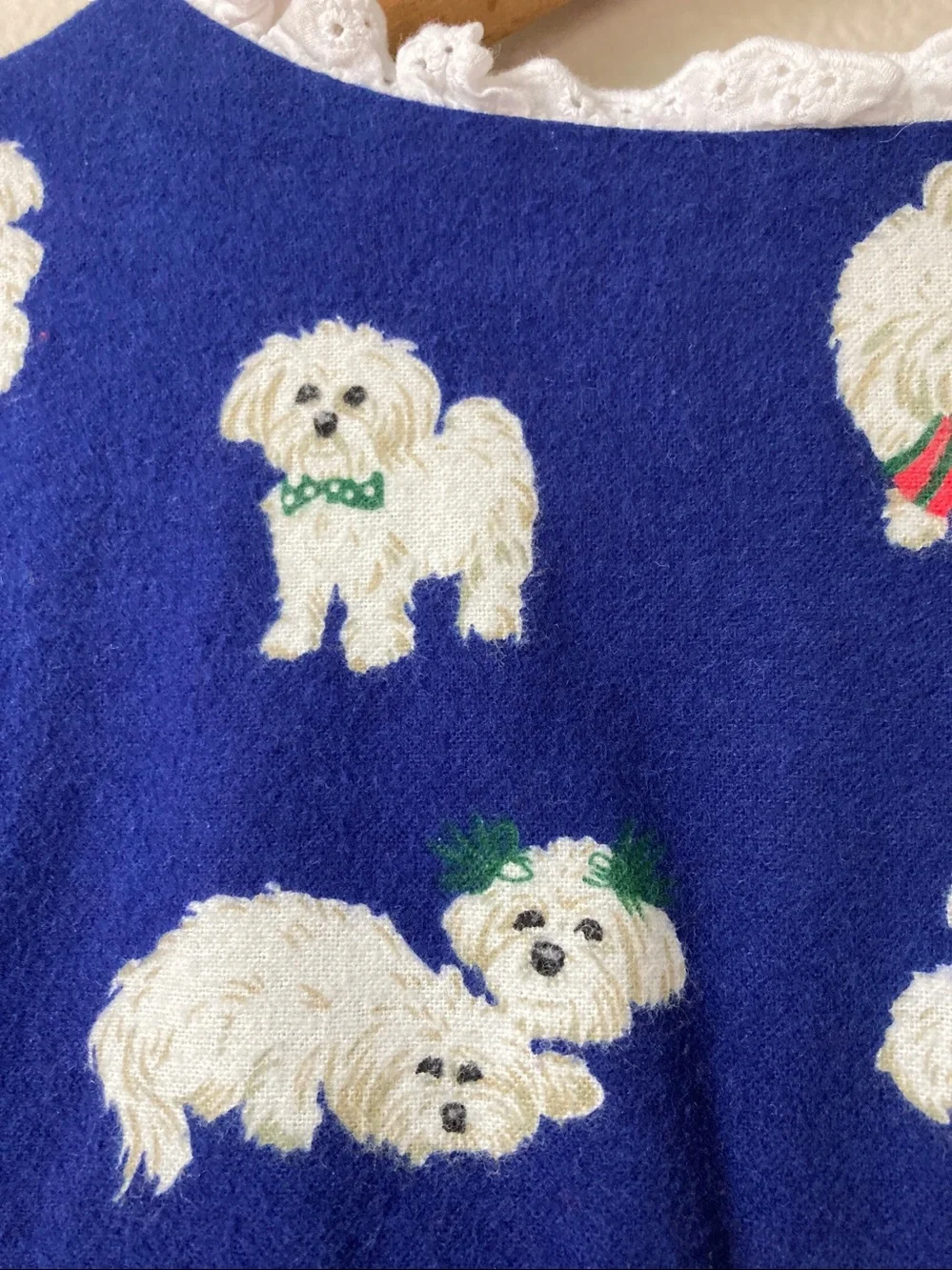 Lanz of Salzburg Puppy Love dog print flannel ruffle nightgown sleep dress sz L